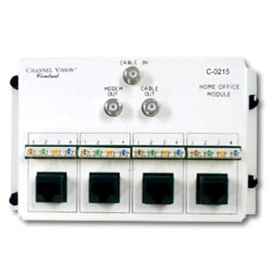 Channel Vision Home Office Module - 2 Way RF and 4 110-RJ45's Splitter