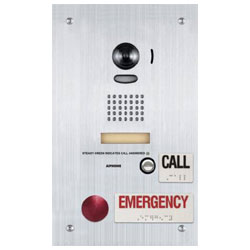 Aiphone IS Series Stainless Steel Flush Mount Video Door Station with Standard and Emergency Call Buttons