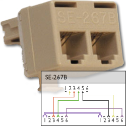 Suttle 6P4C Modular T Adapter