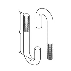 Chatsworth Products 5/16-18 J-Bolts (Hook Bolt, Round Bend), Auxiliary Framing Channel/Cable Runway or Bars
