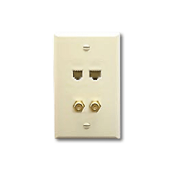ICC Wall Plate with IDC - 6P/6C, CAT 5e and CATV
