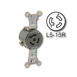 Leviton 15 Amp 125V Single Locking Receptacle - Industrial Grade (Isolated Ground)