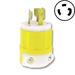 Leviton 30 AMP, 125V, Yellow Nylon Locking Plug