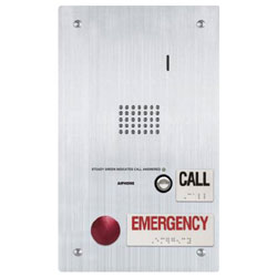 Aiphone IS Series Stainless Steel Flush Mount Audio Door Station with Standard and Emergency Call Buttons