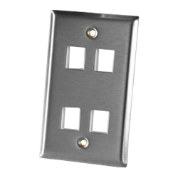 Legrand - Ortronics 4 Port Single Gang Stainless Steel Faceplate