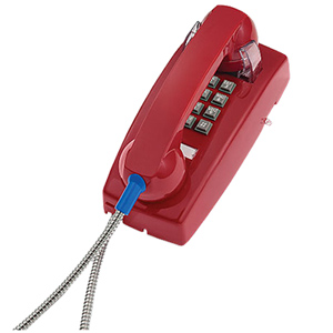 Cortelco Basic Wall Phone with Armored Cord and Plastic Cradle
