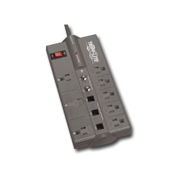 Tripp Lite 8 AC Outlet Surge, Spike, and Line Noise Suppressor with Coax/Modem/Fax Protection and Transformer Outlets with 8'Power Cord