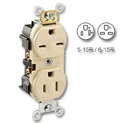 Leviton Back and Side Wired Dual Voltage Duplex Receptacle