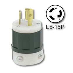 Leviton 15 Amp 125 Volt Power Light Locking Plug - Industrial Grade (Grounding)
