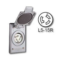 Leviton 15 Amp 125V Power Outlet Locking Blade Receptacle - Industrial Grade (Grounding)