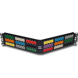 Panduit 72 Port Angled High Density Flush Mount Patch Panel with Rear Mounted Faceplates