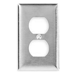 Hubbell 1-Gang Duplex Satin Stainless Wall Plate