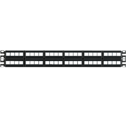 Panduit NetKey 48-Port Modular Faceplate Patch Panel with Strain Relief Bar