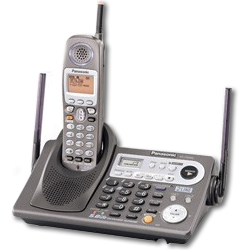 Panasonic Two Line 5.8 GHz GigaRange Expandable Cordless Phone System with Answering Machine