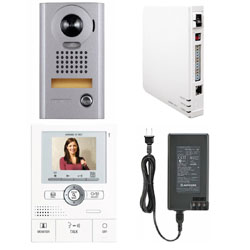 Aiphone JK Series Color Video Access Boxed Set with Picture Memory, Network Adapter, and Vandal Resistant Surface Mount Door Station