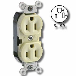 Leviton Side Wired 15Amp 125V Duplex Receptacle with Pigtail Leads
