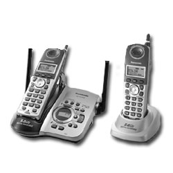 Panasonic 5.8 GHz FHSS GigaRange Dual-Handset Phone System with Talking Caller ID and Answering System