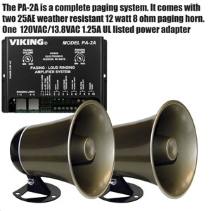 Viking Multi-Line Loud Ringer/ Paging Amplifier with  Additional 25AE Horn