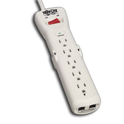 Tripp Lite 7 AC Outlet Surge, Spike and Line Noise Suppressor with Modem/Fax Protection